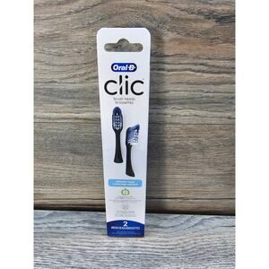 Oral-B Clic Toothbrush Ultimate Clean Replacement Brush Heads Black 2ct Soft